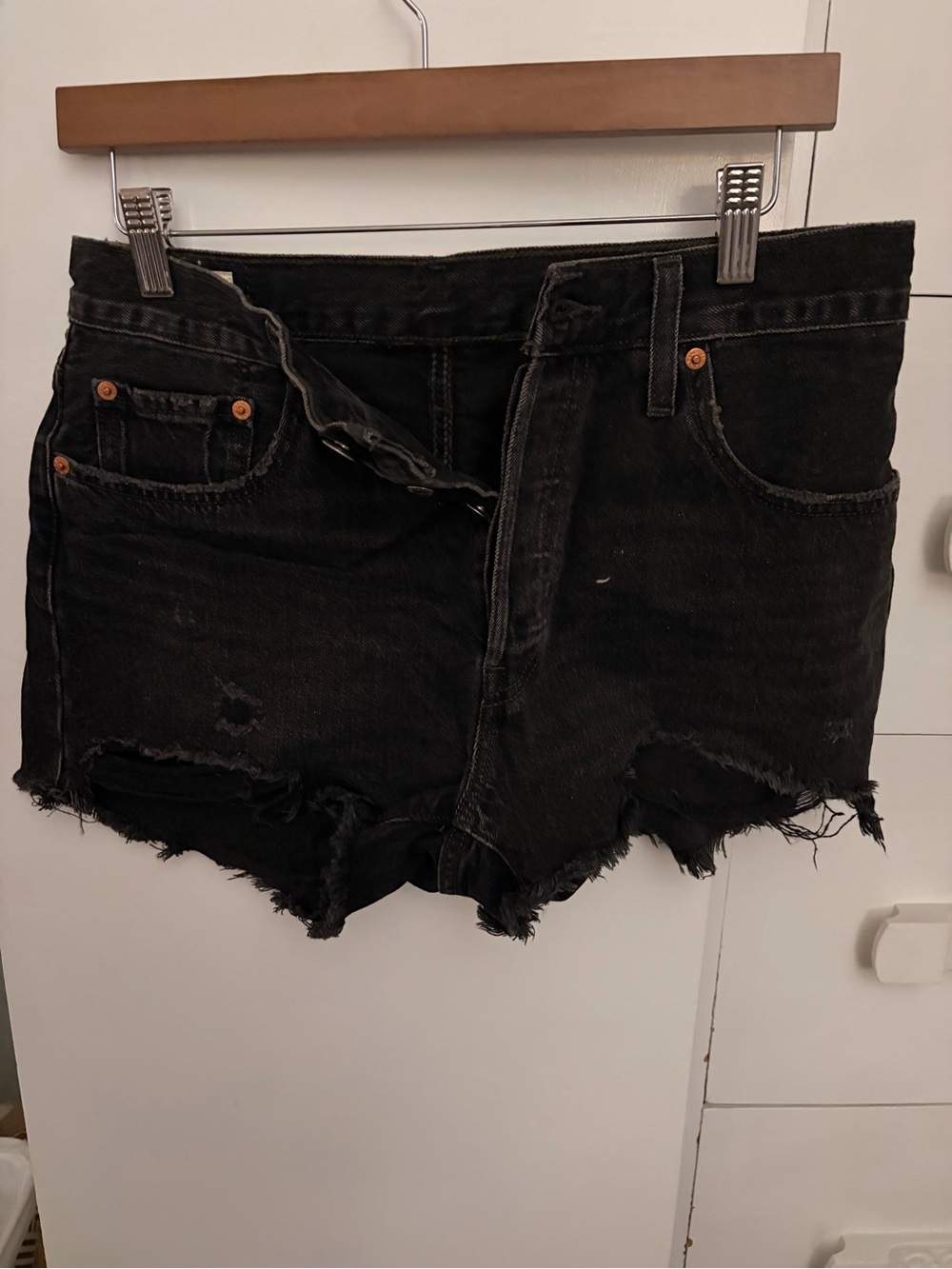 Black Distressed Women’s Denim Shorts